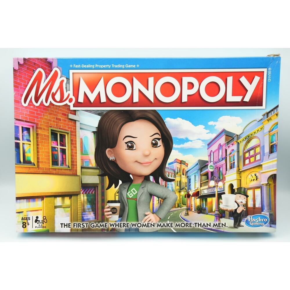 Ms. Monopoly Board Game by Hasbro Used Complete Game,‎ Damaged Box
